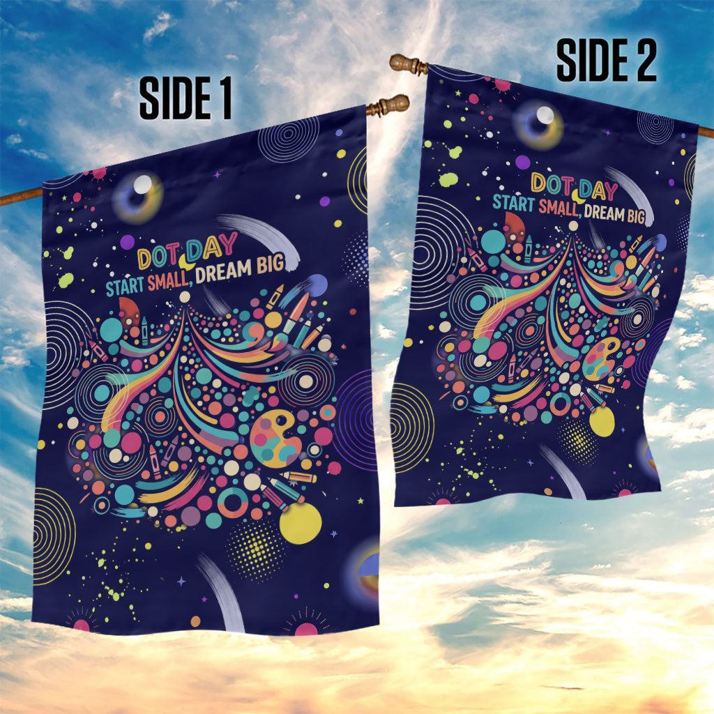 Dot Day Make Your Mark Garden Flag Colorful Celestial Watercolor Circles And Swirling Polka Dots