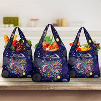 Dot Day Make Your Mark Grocery Bag Colorful Celestial Watercolor Circles And Swirling Polka Dots