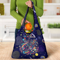 Dot Day Make Your Mark Grocery Bag Colorful Celestial Watercolor Circles And Swirling Polka Dots