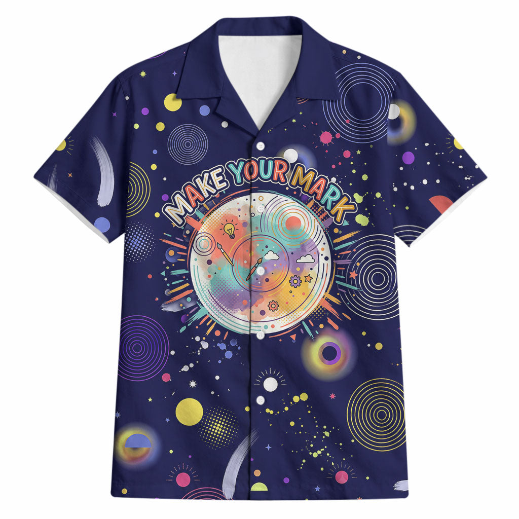 Dot Day Make Your Mark Hawaiian Shirt Colorful Celestial Watercolor Circles And Swirling Polka Dots