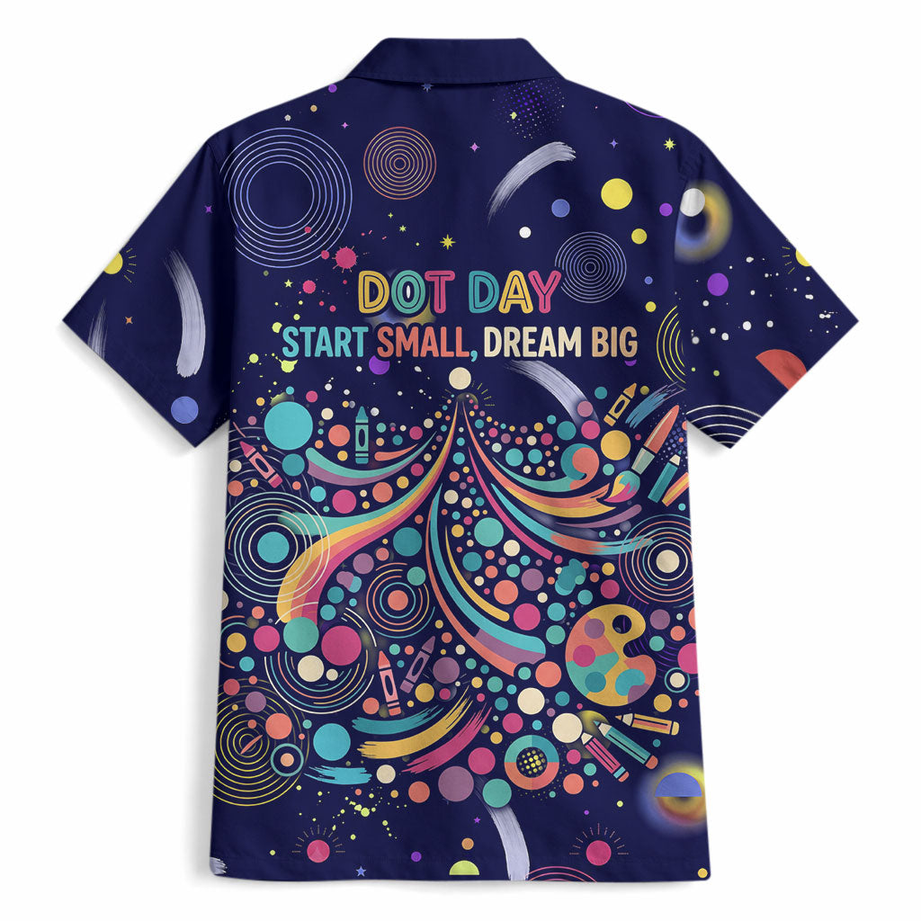 Dot Day Make Your Mark Hawaiian Shirt Colorful Celestial Watercolor Circles And Swirling Polka Dots