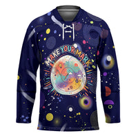 Dot Day Make Your Mark Hockey Jersey Colorful Celestial Watercolor Circles And Swirling Polka Dots