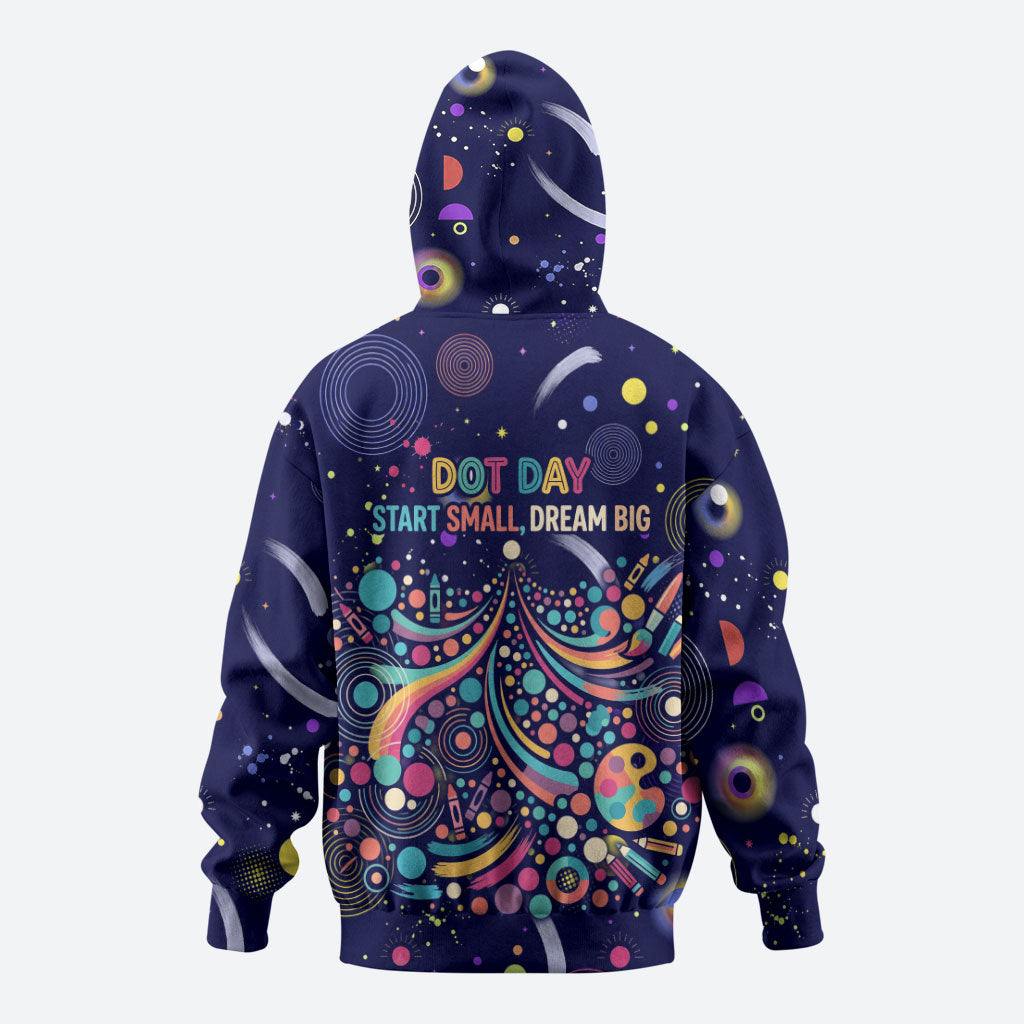 Dot Day Make Your Mark Hoodie Colorful Celestial Watercolor Circles And Swirling Polka Dots