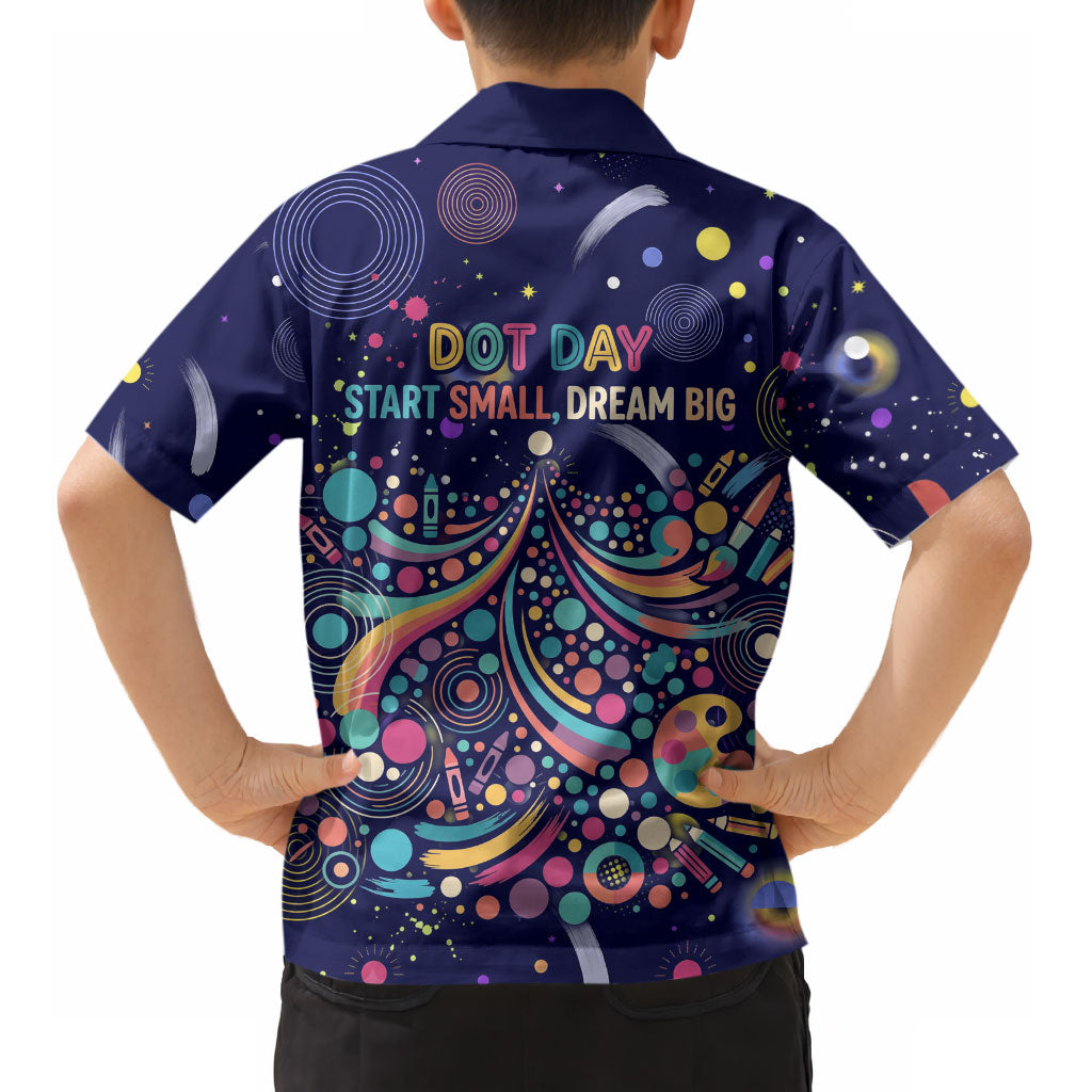 Dot Day Make Your Mark Kid Hawaiian Shirt Colorful Celestial Watercolor Circles And Swirling Polka Dots