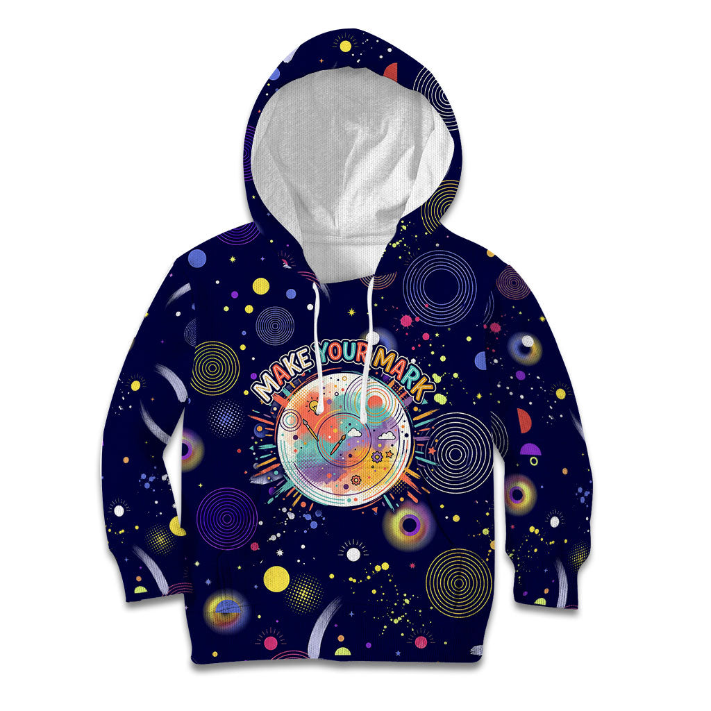 Dot Day Make Your Mark Kid Hoodie Colorful Celestial Watercolor Circles And Swirling Polka Dots