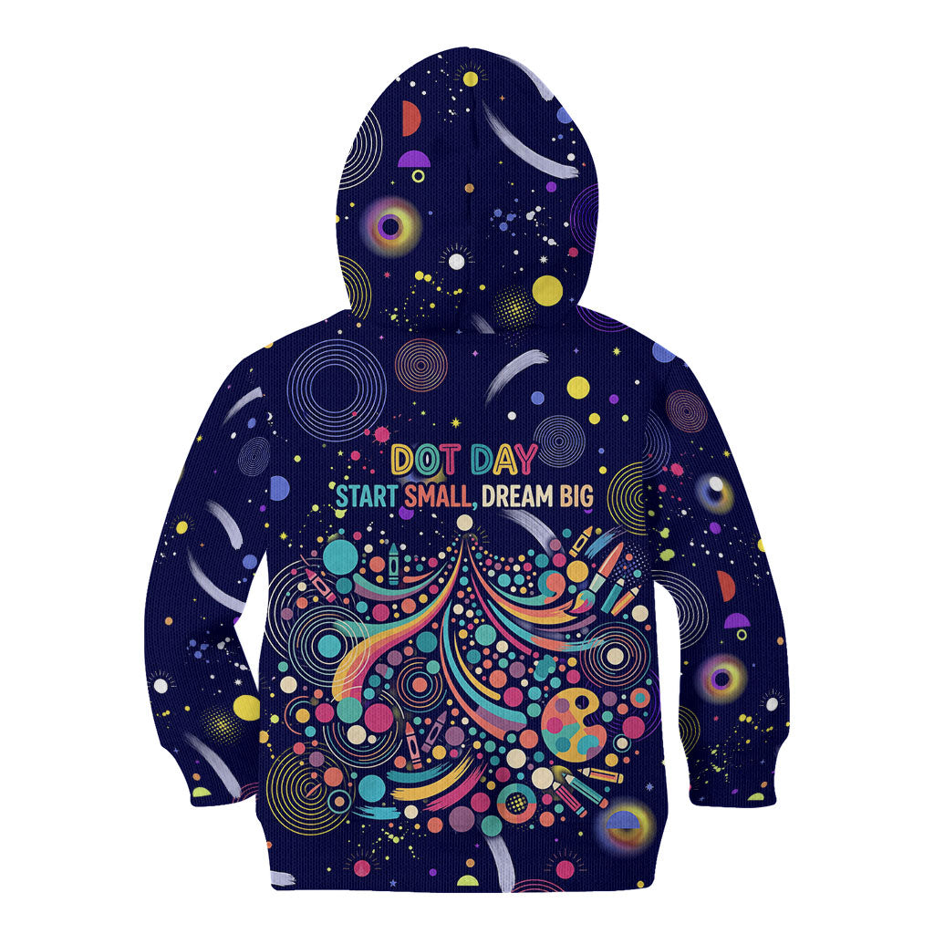Dot Day Make Your Mark Kid Hoodie Colorful Celestial Watercolor Circles And Swirling Polka Dots