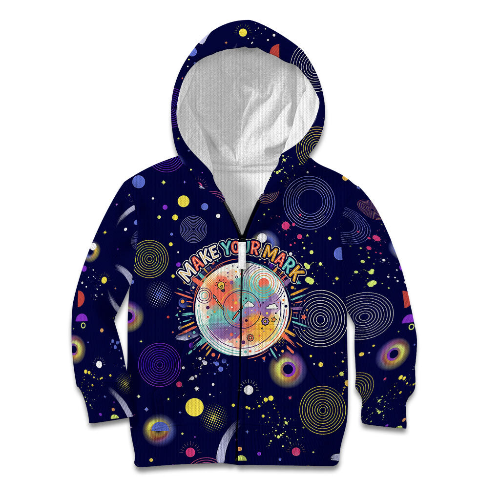 Dot Day Make Your Mark Kid Hoodie Colorful Celestial Watercolor Circles And Swirling Polka Dots