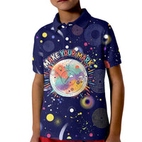 Dot Day Make Your Mark Kid Polo Shirt Colorful Celestial Watercolor Circles And Swirling Polka Dots