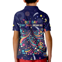 Dot Day Make Your Mark Kid Polo Shirt Colorful Celestial Watercolor Circles And Swirling Polka Dots