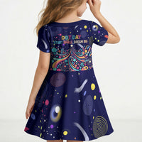 Dot Day Make Your Mark Kid Short Sleeve Dress Colorful Celestial Watercolor Circles And Swirling Polka Dots
