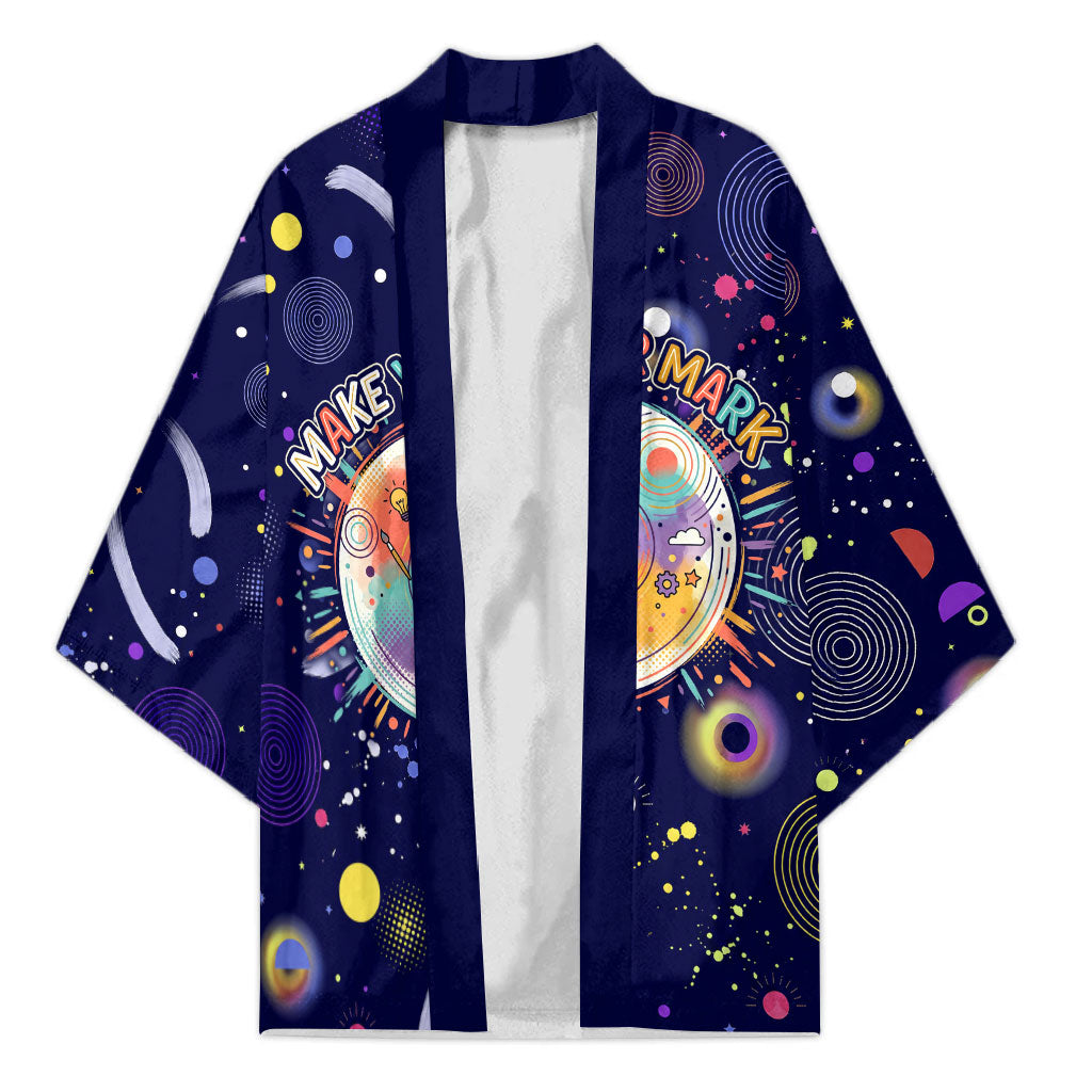 Dot Day Make Your Mark Kimono Colorful Celestial Watercolor Circles And Swirling Polka Dots