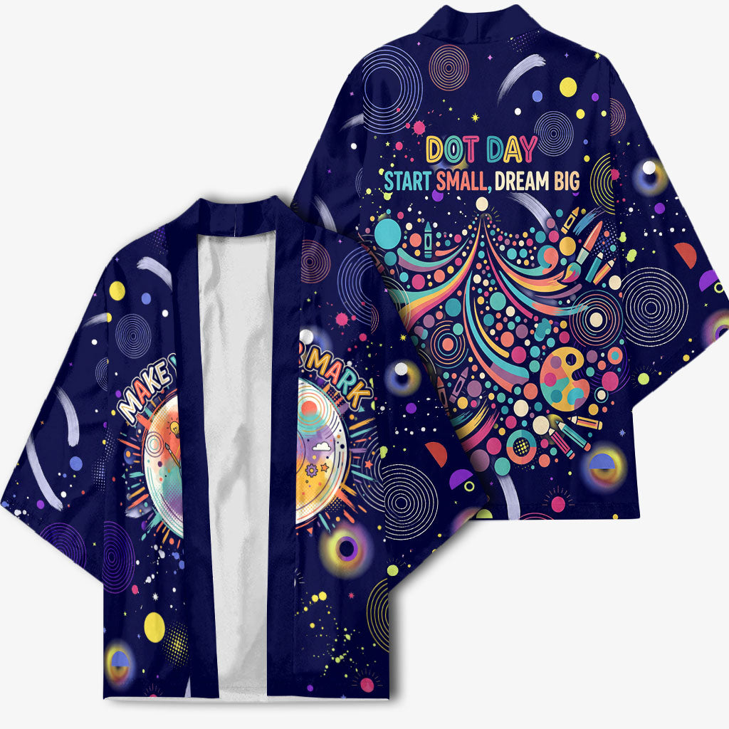 Dot Day Make Your Mark Kimono Colorful Celestial Watercolor Circles And Swirling Polka Dots