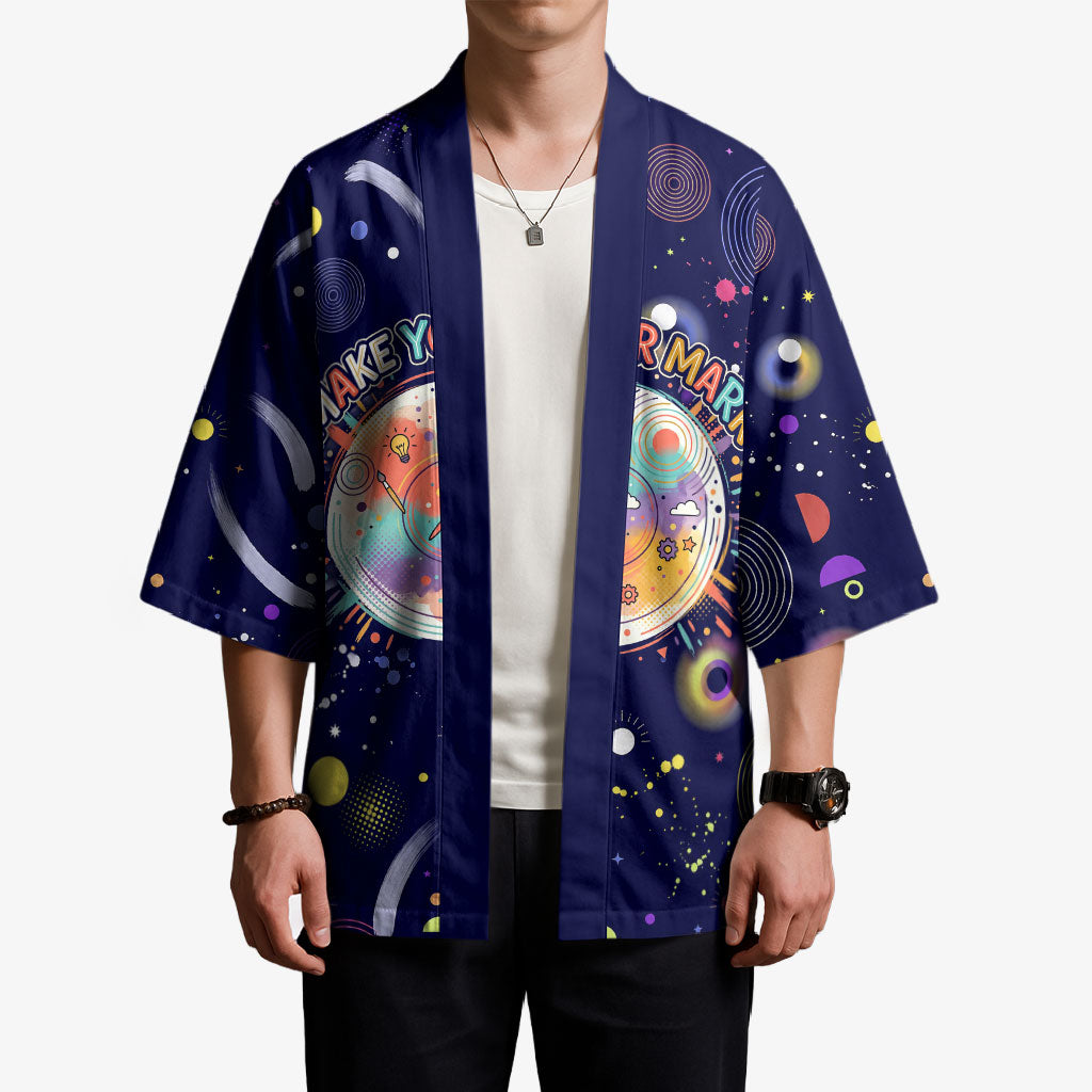 Dot Day Make Your Mark Kimono Colorful Celestial Watercolor Circles And Swirling Polka Dots