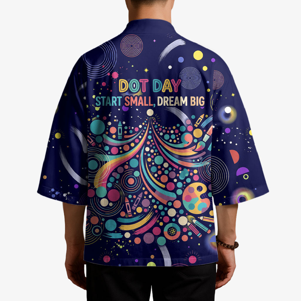 Dot Day Make Your Mark Kimono Colorful Celestial Watercolor Circles And Swirling Polka Dots