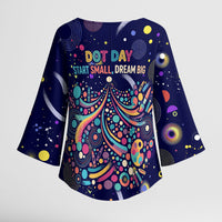 Dot Day Make Your Mark Kimono Sleeve Blouse Colorful Celestial Watercolor Circles And Swirling Polka Dots