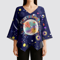 Dot Day Make Your Mark Kimono Sleeve Blouse Colorful Celestial Watercolor Circles And Swirling Polka Dots
