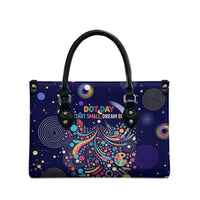 Dot Day Make Your Mark Leather Bag Colorful Celestial Watercolor Circles And Swirling Polka Dots