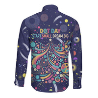 Dot Day Make Your Mark Long Sleeve Button Shirt Colorful Celestial Watercolor Circles And Swirling Polka Dots