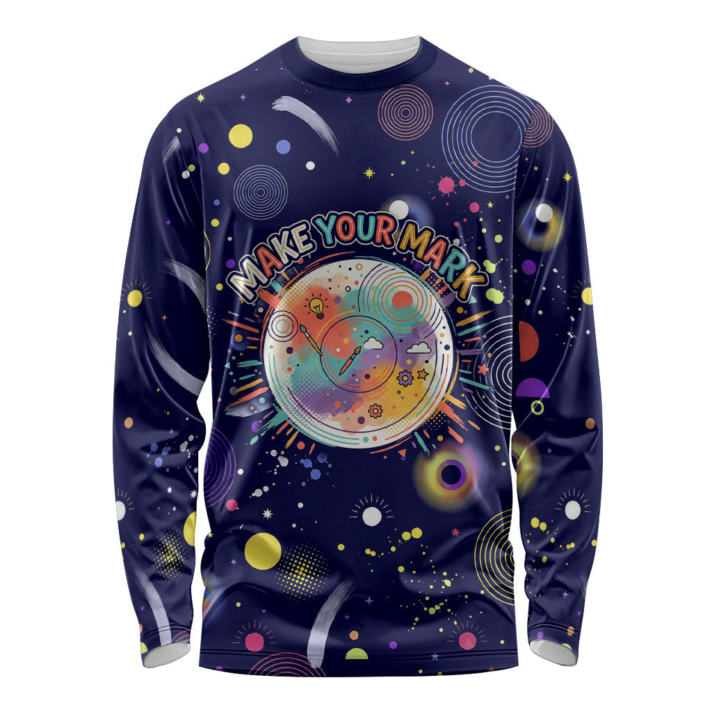Dot Day Make Your Mark Long Sleeve Shirt Colorful Celestial Watercolor Circles And Swirling Polka Dots