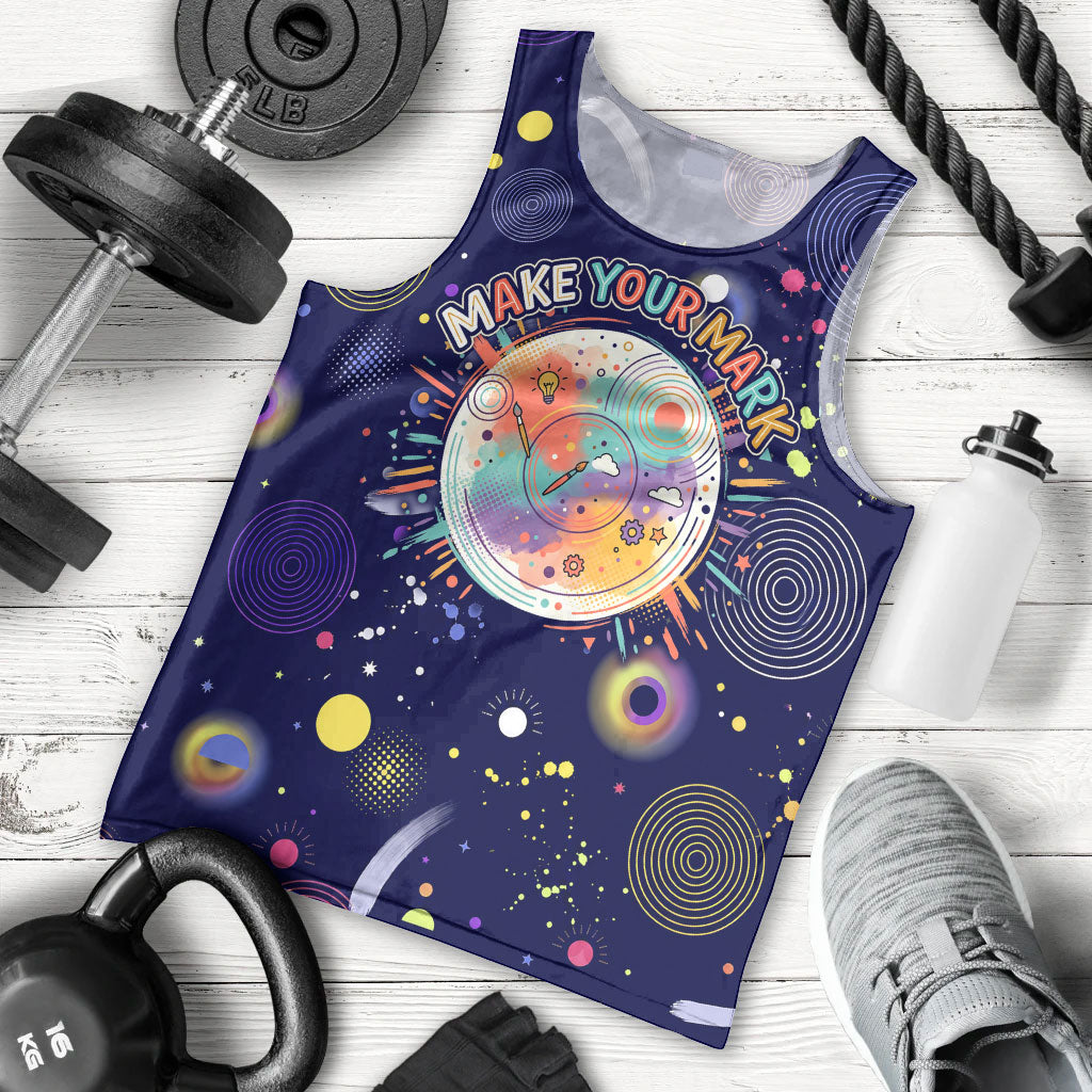 Dot Day Make Your Mark Men Tank Top Colorful Celestial Watercolor Circles And Swirling Polka Dots