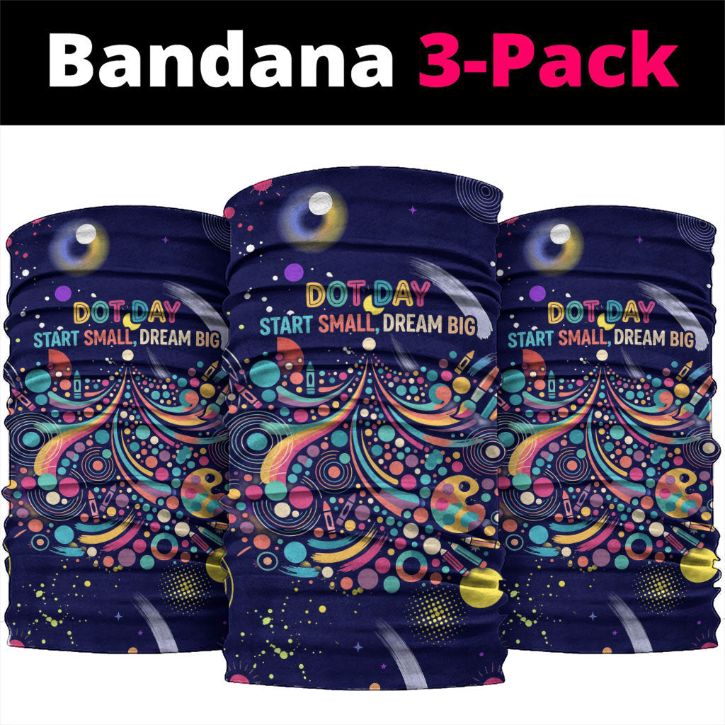 Dot Day Make Your Mark Neck Gaiter Colorful Celestial Watercolor Circles And Swirling Polka Dots