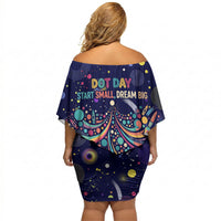 Dot Day Make Your Mark Off Shoulder Short Dress Colorful Celestial Watercolor Circles And Swirling Polka Dots