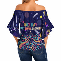 Dot Day Make Your Mark Off Shoulder Wrap Waist Top Colorful Celestial Watercolor Circles And Swirling Polka Dots