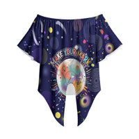 Dot Day Make Your Mark Off Shoulder Wrap Waist Top Colorful Celestial Watercolor Circles And Swirling Polka Dots