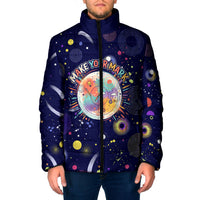 Dot Day Make Your Mark Padded Jacket Colorful Celestial Watercolor Circles And Swirling Polka Dots