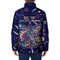Dot Day Make Your Mark Padded Jacket Colorful Celestial Watercolor Circles And Swirling Polka Dots