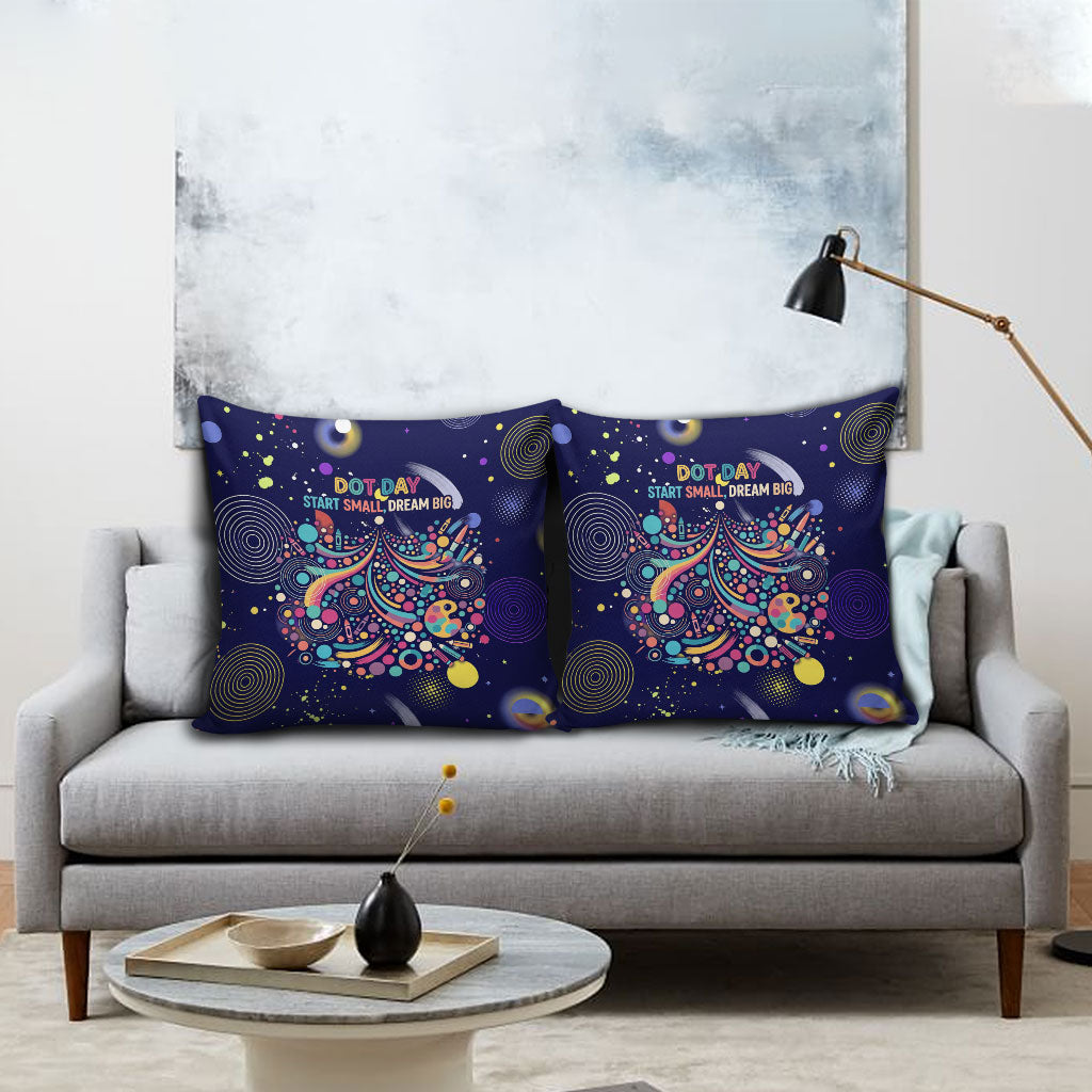 Dot Day Make Your Mark Pillow Cover Colorful Celestial Watercolor Circles And Swirling Polka Dots