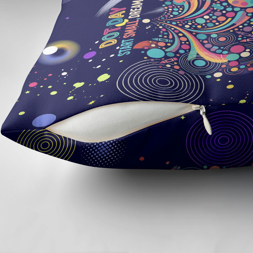 Dot Day Make Your Mark Pillow Cover Colorful Celestial Watercolor Circles And Swirling Polka Dots