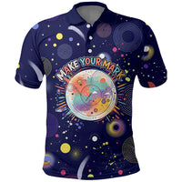 Dot Day Make Your Mark Polo Shirt Colorful Celestial Watercolor Circles And Swirling Polka Dots