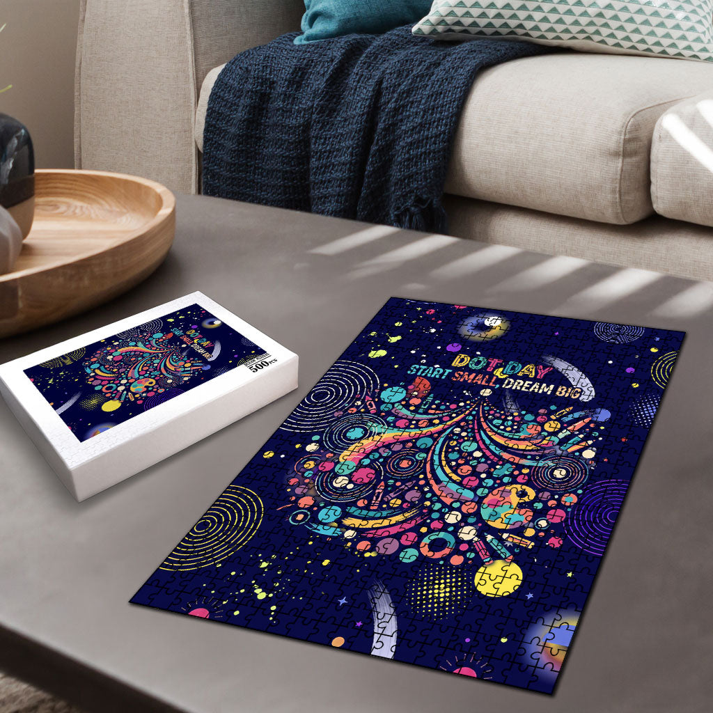 Dot Day Make Your Mark Puzzle Colorful Celestial Watercolor Circles And Swirling Polka Dots