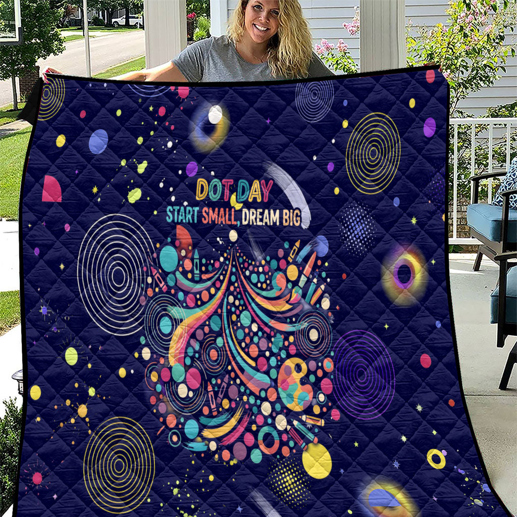 Dot Day Make Your Mark Quilt Colorful Celestial Watercolor Circles And Swirling Polka Dots