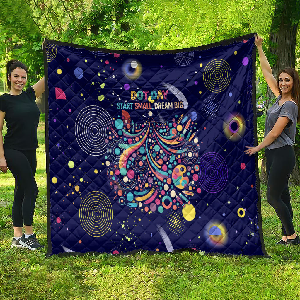 Dot Day Make Your Mark Quilt Colorful Celestial Watercolor Circles And Swirling Polka Dots