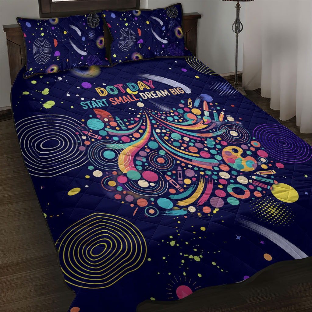 Dot Day Make Your Mark Quilt Bed Set Colorful Celestial Watercolor Circles And Swirling Polka Dots