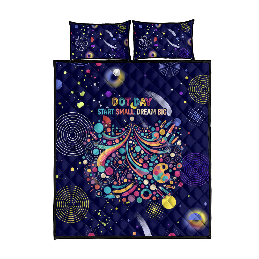 Dot Day Make Your Mark Quilt Bed Set Colorful Celestial Watercolor Circles And Swirling Polka Dots