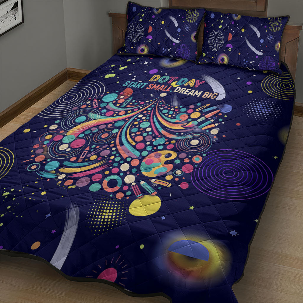 Dot Day Make Your Mark Quilt Bed Set Colorful Celestial Watercolor Circles And Swirling Polka Dots