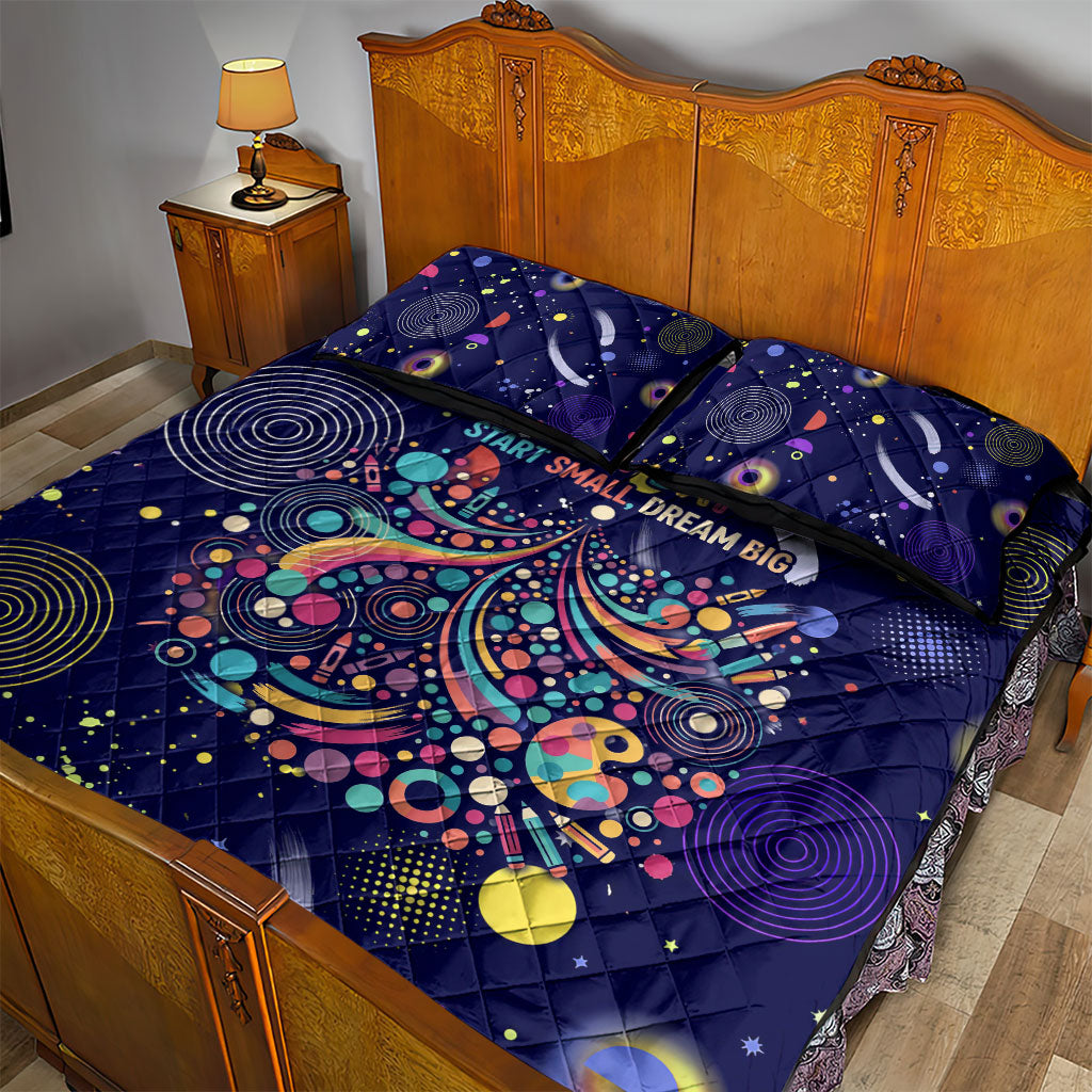 Dot Day Make Your Mark Quilt Bed Set Colorful Celestial Watercolor Circles And Swirling Polka Dots