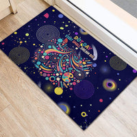 Dot Day Make Your Mark Rubber Doormat Colorful Celestial Watercolor Circles And Swirling Polka Dots