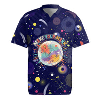 Dot Day Make Your Mark Rugby Jersey Colorful Celestial Watercolor Circles And Swirling Polka Dots