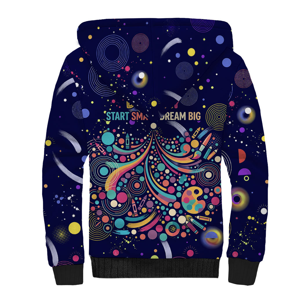 Dot Day Make Your Mark Sherpa Hoodie Colorful Celestial Watercolor Circles And Swirling Polka Dots