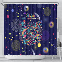 Dot Day Make Your Mark Shower Curtain Colorful Celestial Watercolor Circles And Swirling Polka Dots