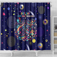 Dot Day Make Your Mark Shower Curtain Colorful Celestial Watercolor Circles And Swirling Polka Dots