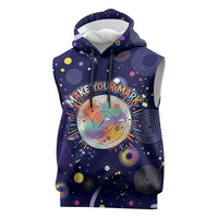 Dot Day Make Your Mark Sleeveless Hoodie Colorful Celestial Watercolor Circles And Swirling Polka Dots