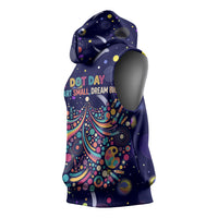 Dot Day Make Your Mark Sleeveless Hoodie Colorful Celestial Watercolor Circles And Swirling Polka Dots