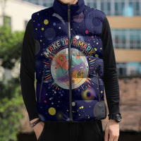 Dot Day Make Your Mark Sleeveless Puffer Jacket Colorful Celestial Watercolor Circles And Swirling Polka Dots