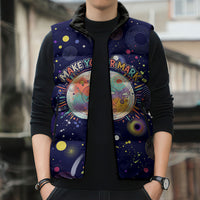 Dot Day Make Your Mark Sleeveless Puffer Jacket Colorful Celestial Watercolor Circles And Swirling Polka Dots