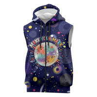 Dot Day Make Your Mark Sleeveless Zip Hoodie Colorful Celestial Watercolor Circles And Swirling Polka Dots